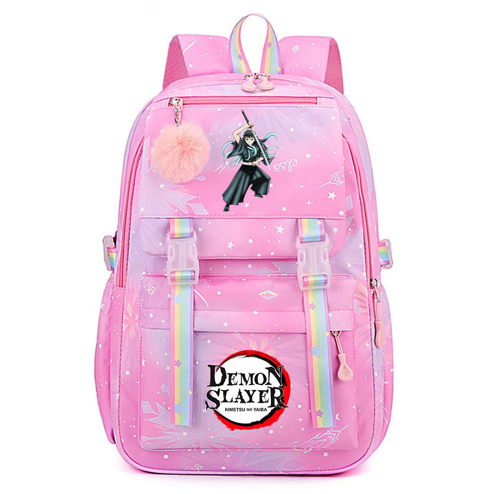 Cartoon Niedlich Dämonentöter Bedruckter Rucksack mit großem Fassungsvermögen für Teenager Schüler Rucksack Schultasche Reisetasche Geschenk