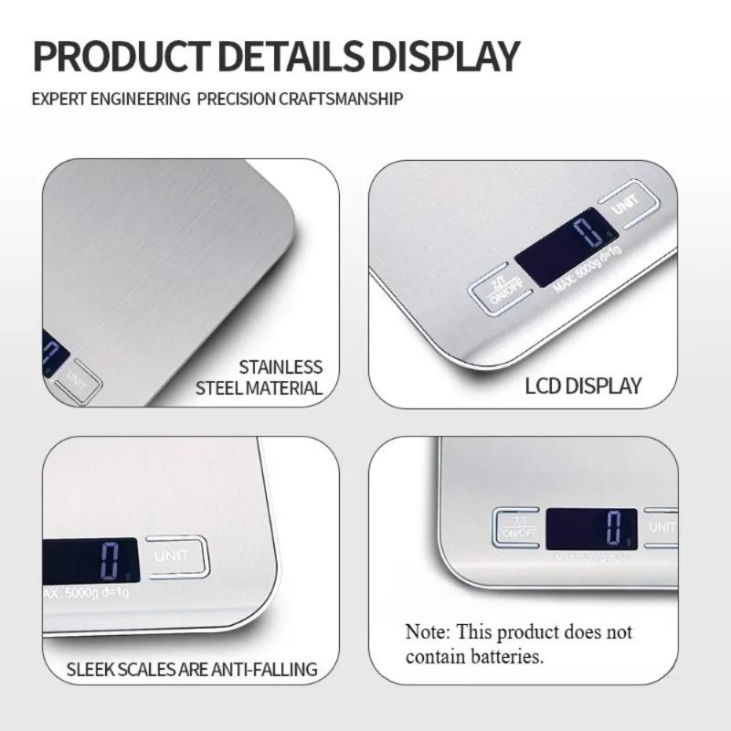 Healthy Diet Electronic Scale, High-Capacity Stainless Steel Weighing Scale with Wear-Resistant Base, Waterproof Moisture-Proof