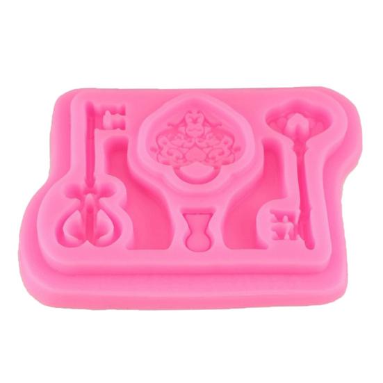 Heart Lock Key Shape Silicone Cake Mold Fondant Chocolate Candy DIY Baking Tool