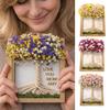Porta-Retrato DIY de Madeira com Buquê de Gipsofila Artificial para Sala de Estar Quarto Escritório Decoração de Mesa para Casa Presentes de Dia das Mães para Mãe Mulheres