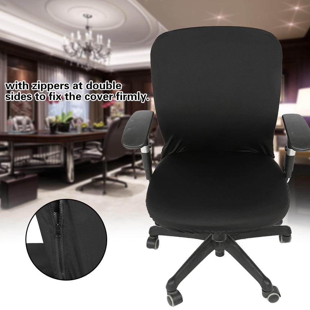 Elastic Stretchable Fabric Chair Seat Cover Protector for Office Computer Chairs (Black)