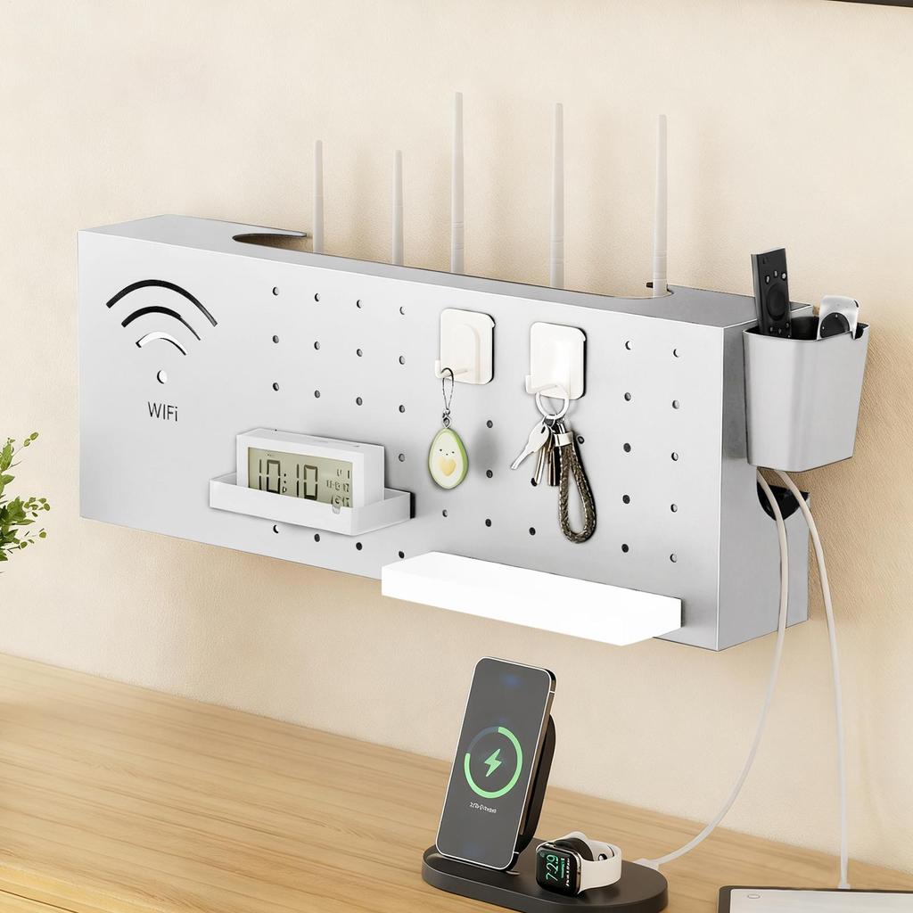 Wifi Box Hider Multifunctional Wall Mount Carbon Steel Organizer Internet Box Hider for Electronics Network Outlet Output Guards
