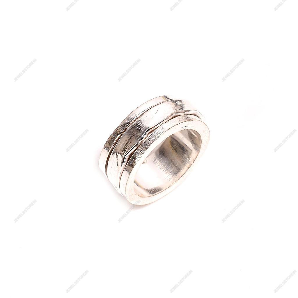 Spinner Silver Ring Handmade 925 Sterling Silver Stress Relief Ring, Meditation Ring for Men & Women