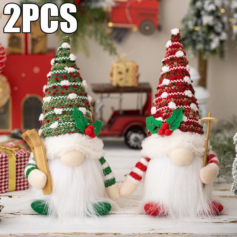 30CM Glowing Knitted Gnome Doll with Led Night Light Christmas Decorations 2025 Home Xmas Tree Decor Navidad New Year 2025 Gift