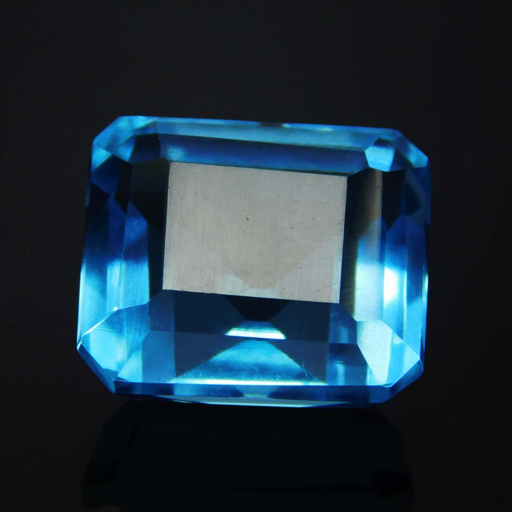 16 Ct CERTIFIED A++ Ocean Blue Aquamarine Loose Gemstone Natural Emerald Cut A2500