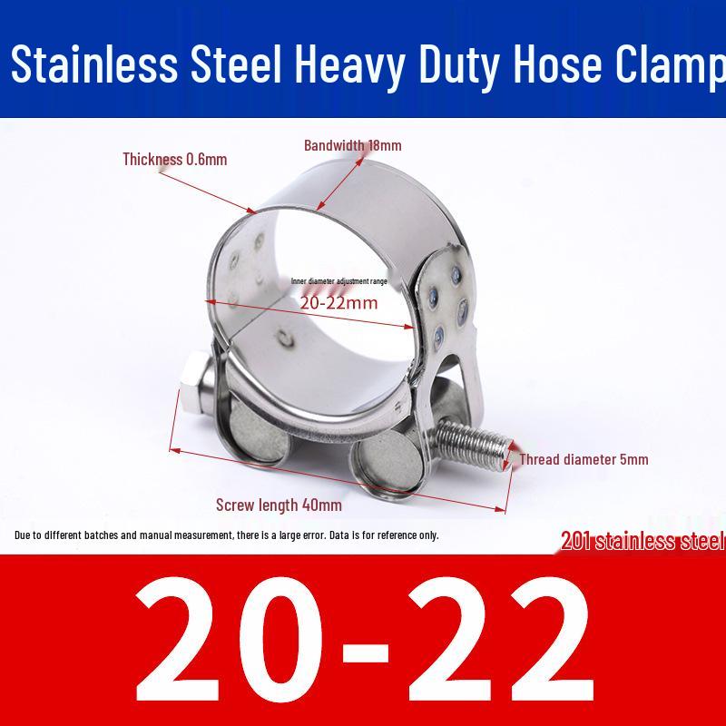 304 Stainless Steel European-Style Heavy-Duty Worm Drive Hose Clamp