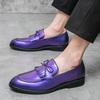 Men Dress Shoes Tassel Leather Shoes Designer Brogue Men Shoes Party Wedding Men Loafers Patent Business Shoes for Men