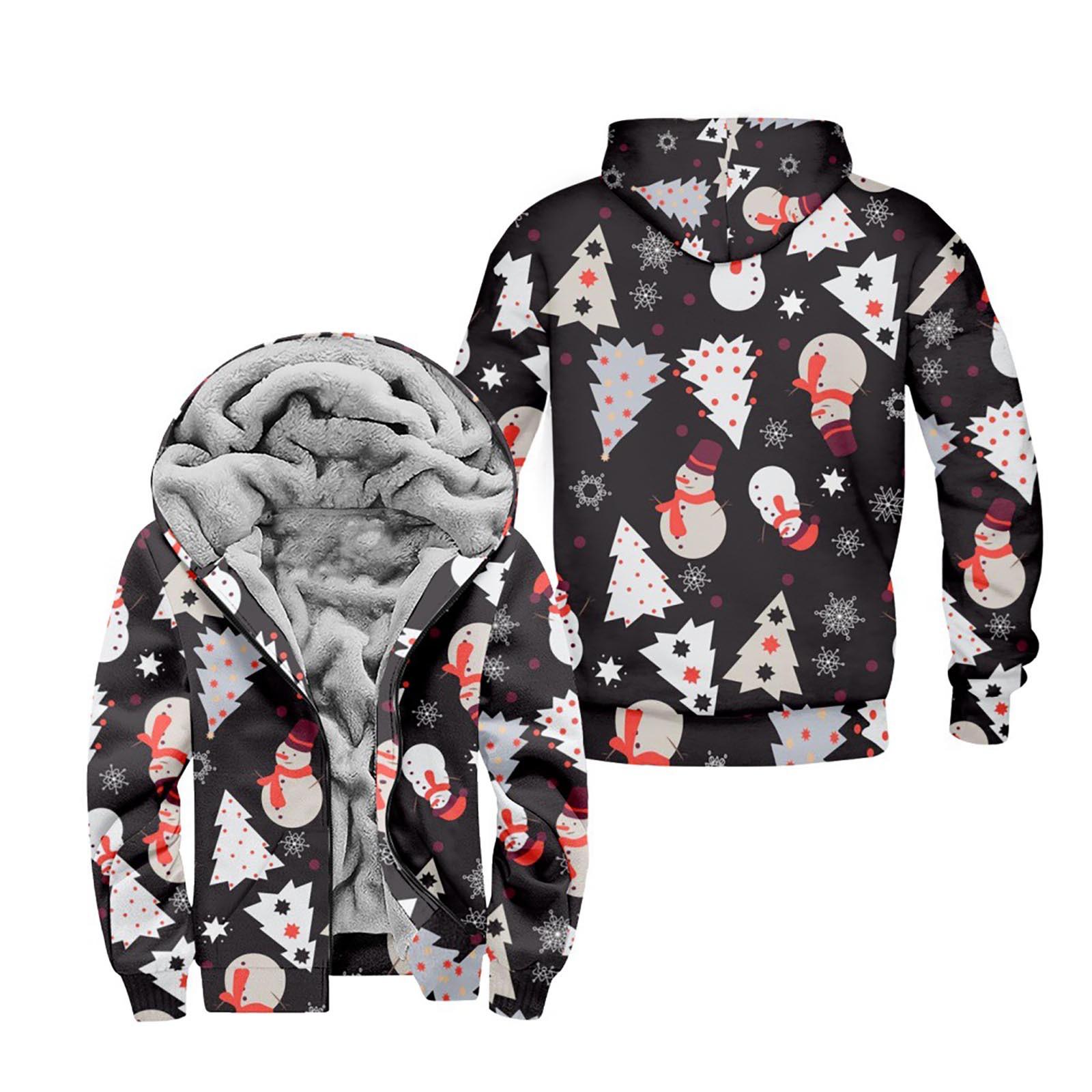 

Мужской индивидуальный повседневный свитер на молнии с длинным рукавом и принтом, толстый хлопковый костюм, зимний костюм XXL красный