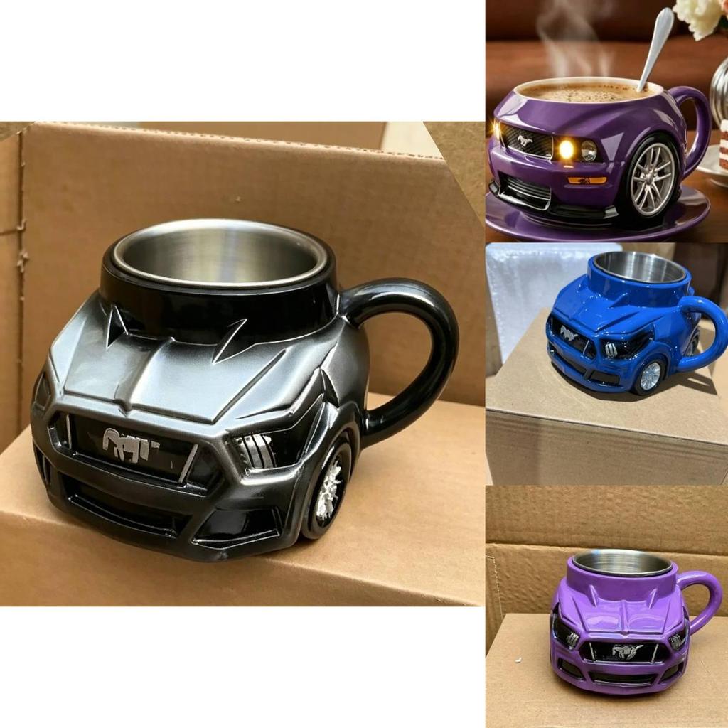 Wild Horse Resin Coffee Cup With Stainless Steel Interior For Home Tea Table And Gift Use