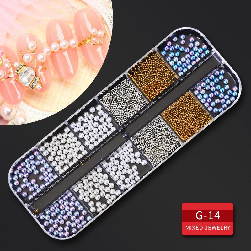 60 Nail Art Accessories: Rhinestones, Pearls, Rivets & Alloy Designs