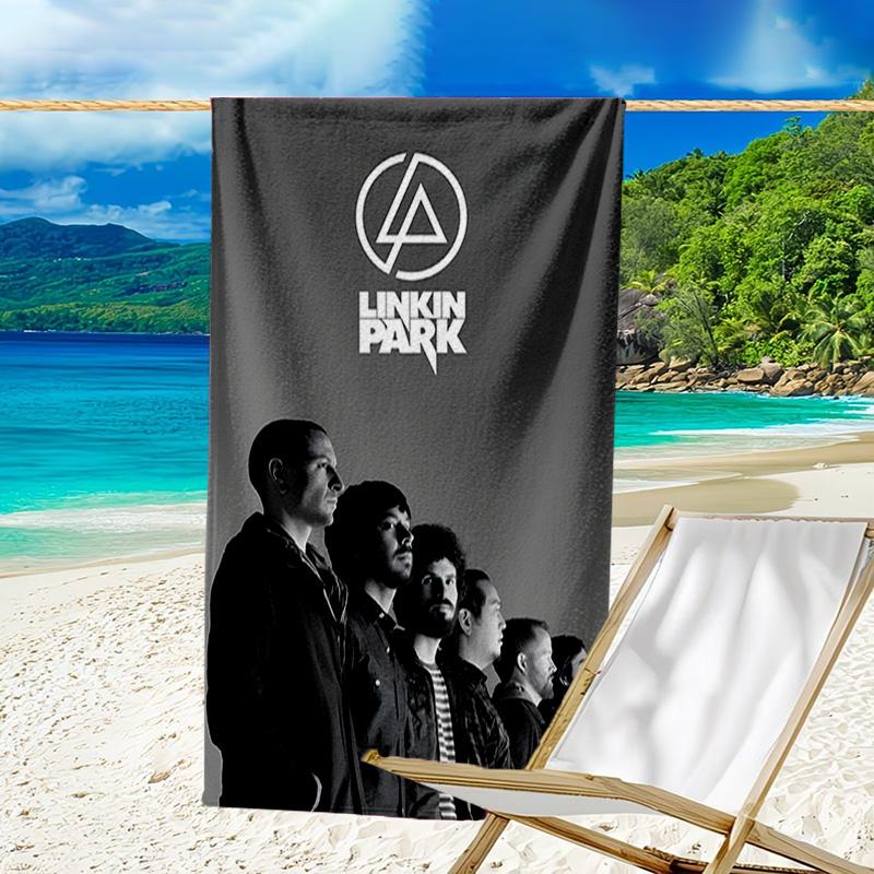 1pc Linkin Park1 Beach Towel, Beach and Seaside Swimming Pool Equipment, Fashion Pattern, Rectangular, Travel Essentials