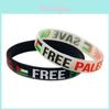 Braccialetto da polso in silicone unico Free Palestine in accattivante bianco e nero