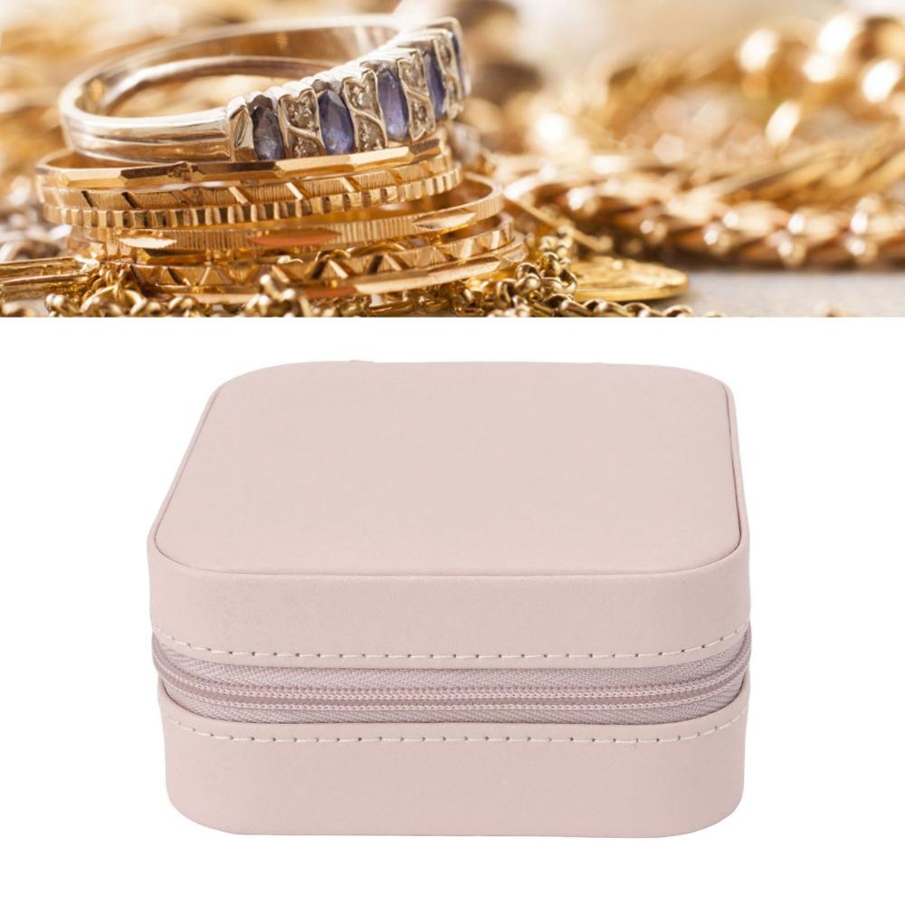 Earrings Storage Multifunctional Jewelry Storage Case With Mirror Leather Jewelry Box Portable Elegant Jewel Holder Travel Use