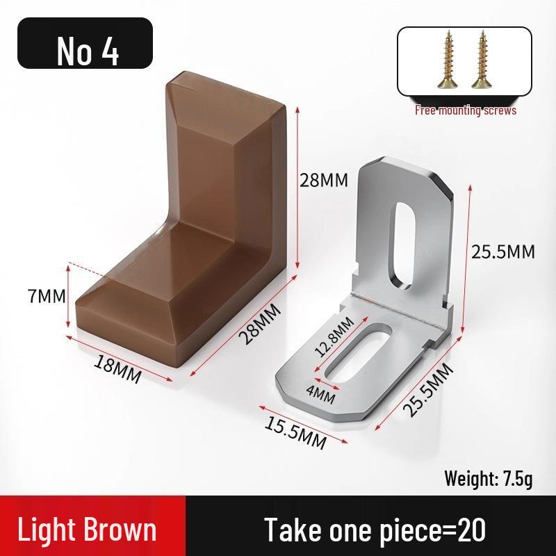 Thickened Nylon 90° Right Angle Bracket for Furniture, Wardrobe, Kitchen Cabinet, and Shelf Support