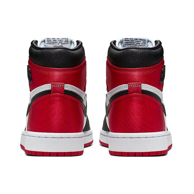 Air Jordan 1 Retro High Satin Black Toe Sneakers da donna Rosso Bianco-Varsity-Rosso CD0461-016