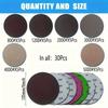 30PCS 125mm Wet/Dry Sandpaper Sheet - Grit 800-5000 - Hook and Loop Flannel Random Track Sand Plate Set for Electric Sand Mill A