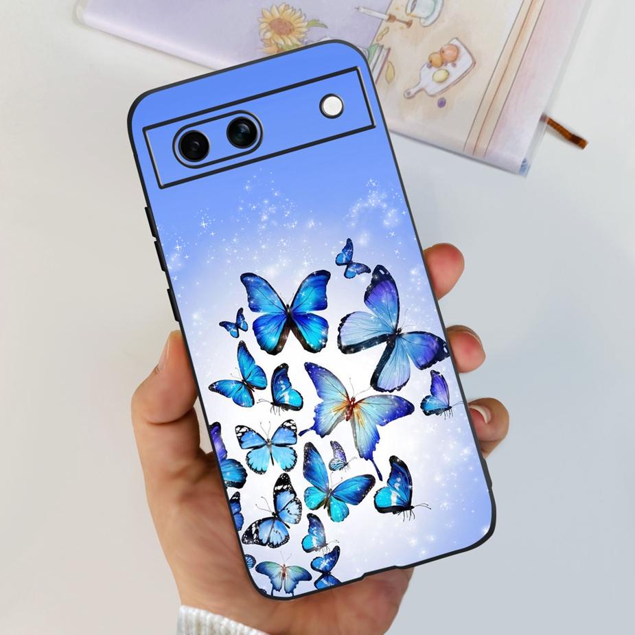For Google Pixel 8A Case Pixel8 Pro Cute Cat Flower Painted Cover Silicone Phone Case For Google Pixel 8 Pro Pixel8A Soft Fundas