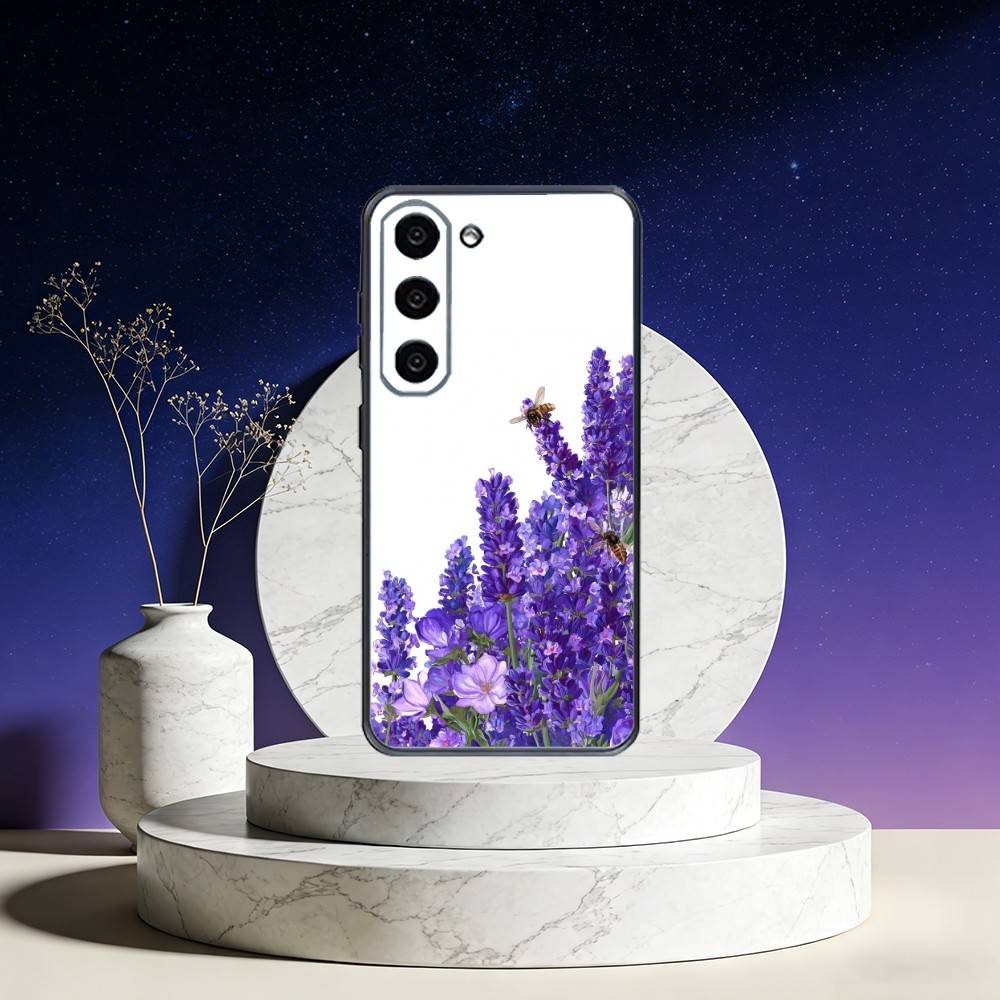 

Lavender Purple Flowers Phone Case For Samsung Galaxy A73,A72,A71,A70,A53,A52,A51,Others Soft Black Cover Samsung a11