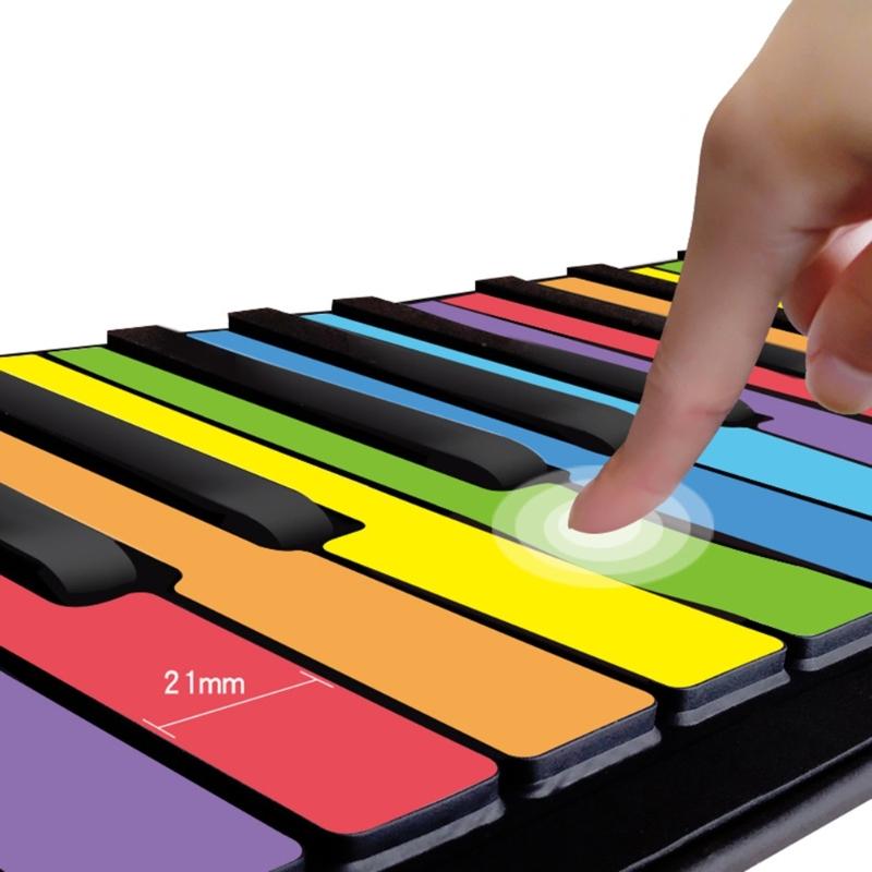 Roll Up Piano, 49 Key Multifunctional Electronic Piano Keyboard Foldable Hand Roll Out Piano, Educational Soft Keyboard