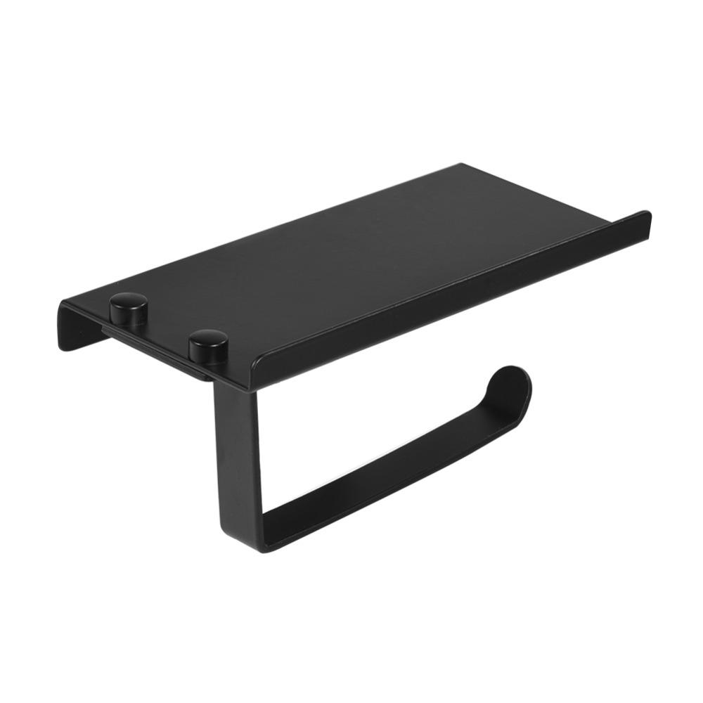 

Black Paper Holder Wall Mounted Paper Roll Holder Durable Toilet Paper Rack Bathroom Accessories