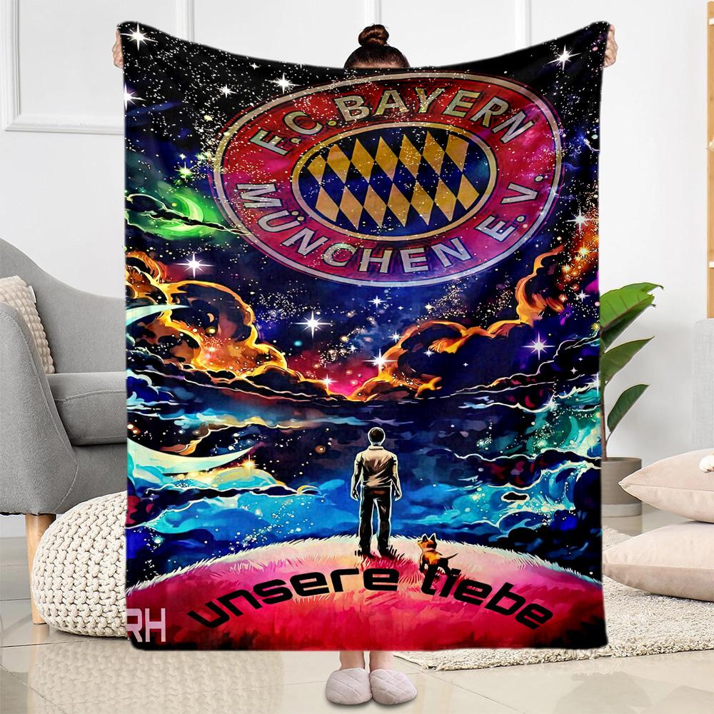 Bayern Munich Blanket Durable Comfort Suitable for Bed Livingroom Bedding Four Seasons Universal Digital Print Birthday Christmas Gift Blanket