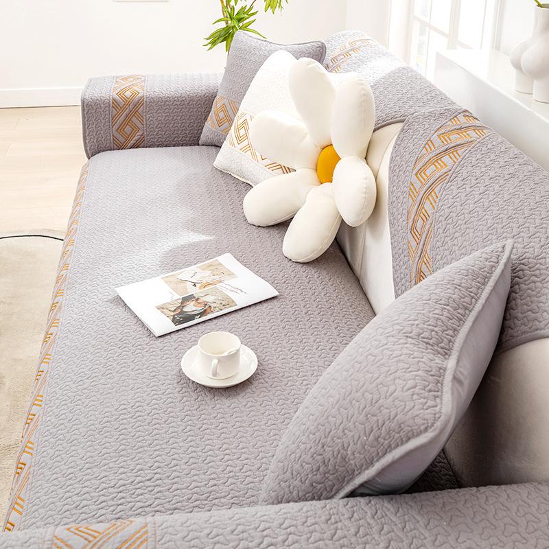 Modern Simple Washed Cotton Sofa Cushion Four Seasons Universal Non-Slip Sofa Cover Modern Cushion Towel Cotton Thickened