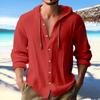 Nový pánský volný ležérní retro kabát svrchní spodek bavlna a konopí Všestranná denní klasická svetřík plážová košile pánský styl