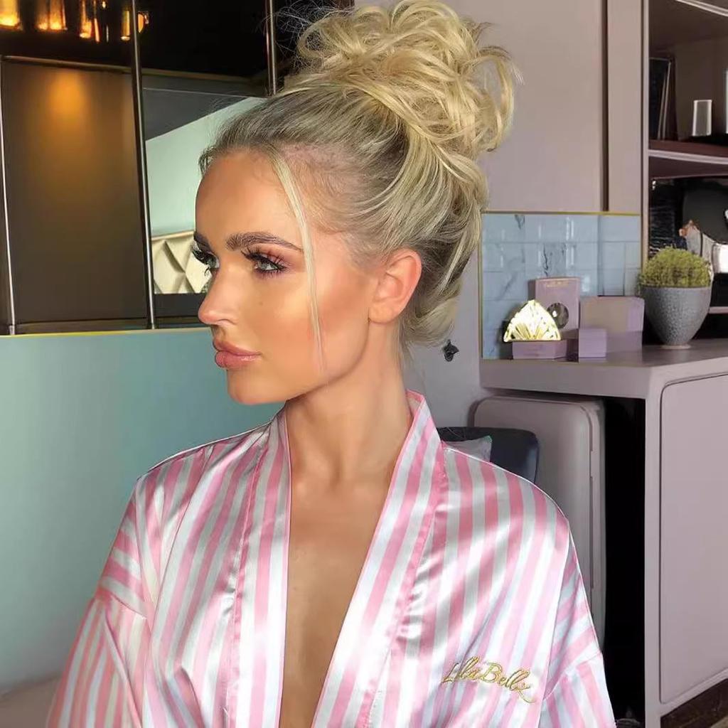 Elastici per Capelli Moda Europei e Americani - Elastici Morbidi e Spettinati per Donne, Accessori per Chignon e Parrucche, Stile Fiore a Bocciolo