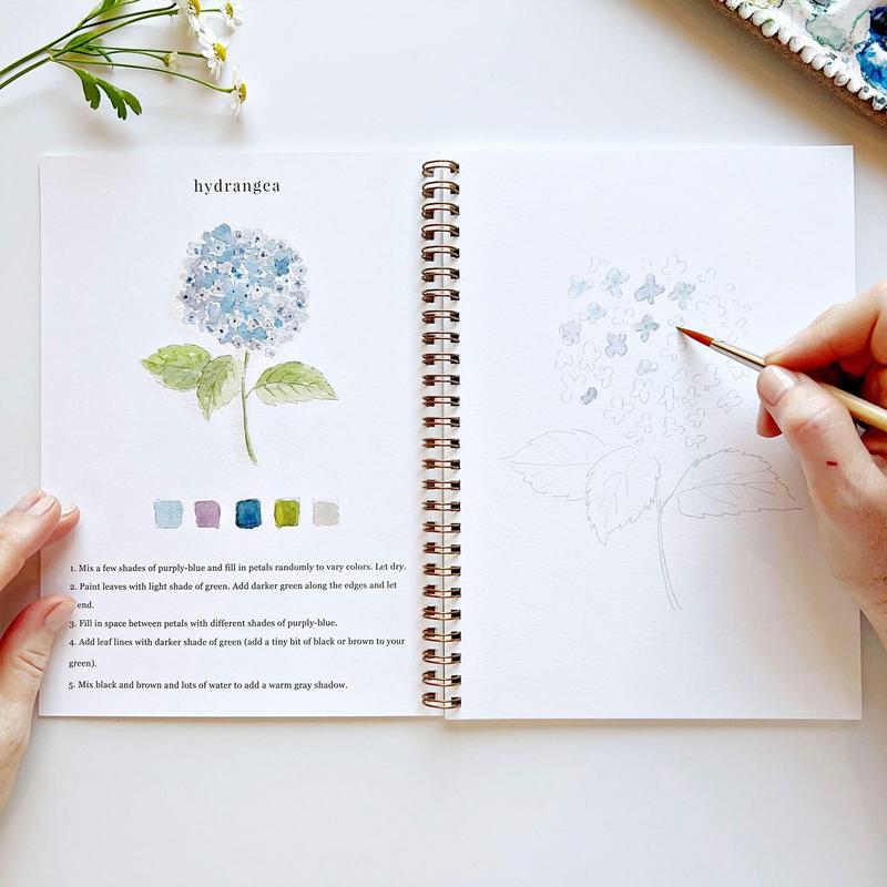 Watercolor Workbooks Beginner Friendly Flower Color Book Art Crafts Painting Supplies Water Color Book For Kids Teens Beginner
