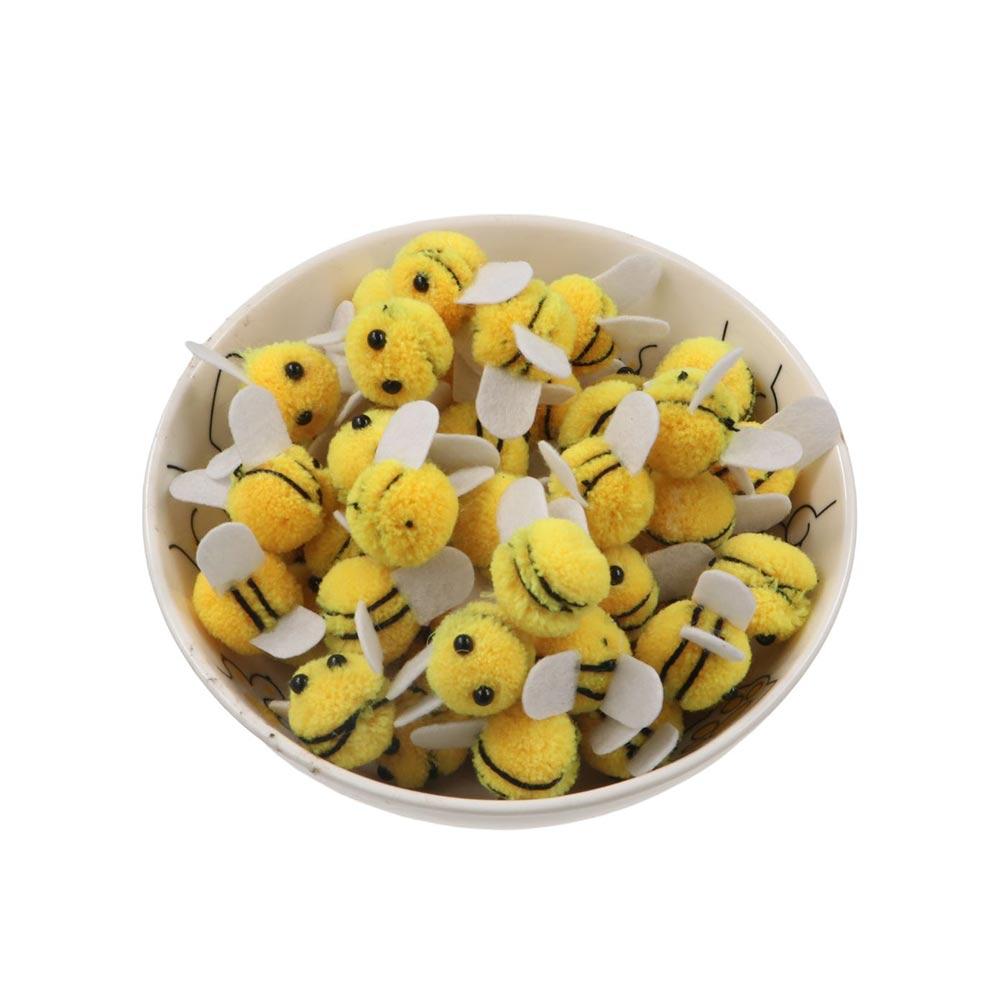 10pcs Creative Wool Felt Little Bee Yellow Mini Bee Artificial Bees Crafts  Clothing Decor