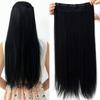 STYLE SOUL Clip-In: 24-Inch Black Straight Synthetic Hair Extension - 130g with 5 Clips - Transform Your Look