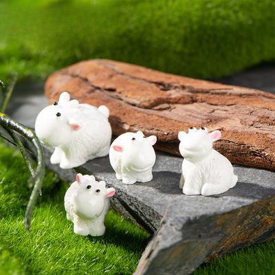 Micro Landscape Resin Decoration Cute Three-dimensional Sheep Animal Decoration Desktop Car Lamb Decoration Accessories