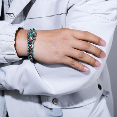 Pulseira de contas dzi de seis caracteres, turquesa falsa, mantra de nove olhos, iluminação espiritual, meditação, sorte, amuleto, pulseira para homens e mulheres