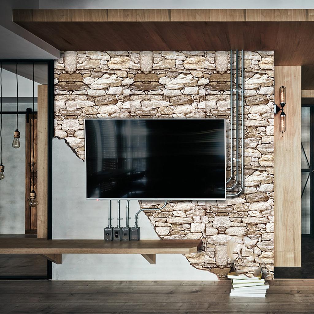 Stone Pattern Self  Adhesive Background Wall Paper