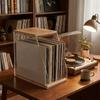 Stable Structure Wooden Record Holder Solid Wood Vinyl Display Stand  Desktop Decoration