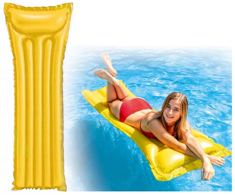 Inflatable swimming mattress 183 x 69 cm yellow