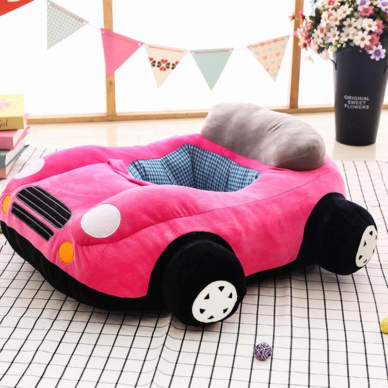 Children's Cartoon Car Plush Sofa Chair - Anti-Fall Learning Seat & Toy for Birthday Gift