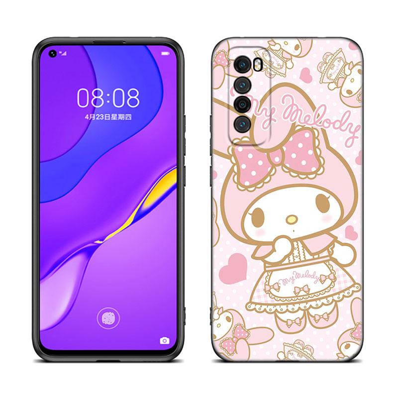 Cute My Melody Black Silicone Phone Case For Huawei Nova 8 9 10 SE 11 Ultra 12 Pro 7i 8i 11i 11E Y70 Plus Y60 Y61 Y71 Y90 Y91