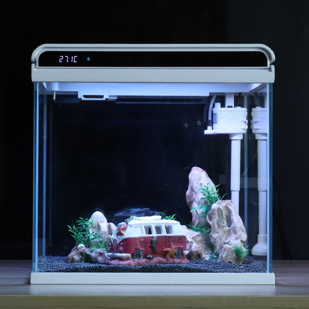 Resin Fish Tank Boat Ornaments Home Aquarium Resin Decoration, Landscaping Glass Fish Tank Boat Bus Ornaments, Artificial Decor