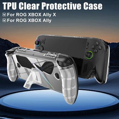 Pour Console ROG Xbox Ally X Coque en TPU Housse Souple Transparente Coque de Protection Anti-Chute Avec Support Arrière Support PC Accessoire de Jeu