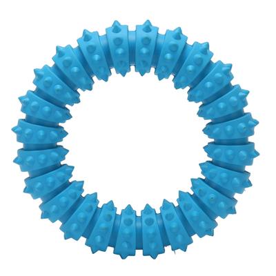 Hundleksak Ring med taggar Mjukt gummi Tålig Bittålig Interaktiv Hundtuggleksak Cirkelring för Mellanstora hundar