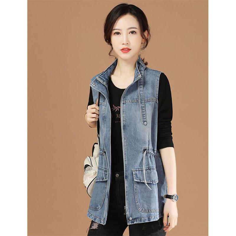 Denim Vest Jacket Women's Spring Autumn Temperament Versatile Loose Ladies Korean Version Elegant Female Tank Coat