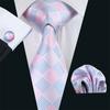 Hi-Tie New Fashion Mens Tie Business Necktie Hanky Cufflinks Tie Set
