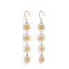 Korean Style Daisy Flower Drop Earrings For Women Trendy Colorful Sweet Sunflower Long Earrings Girls Daily Party Jewelry Gift