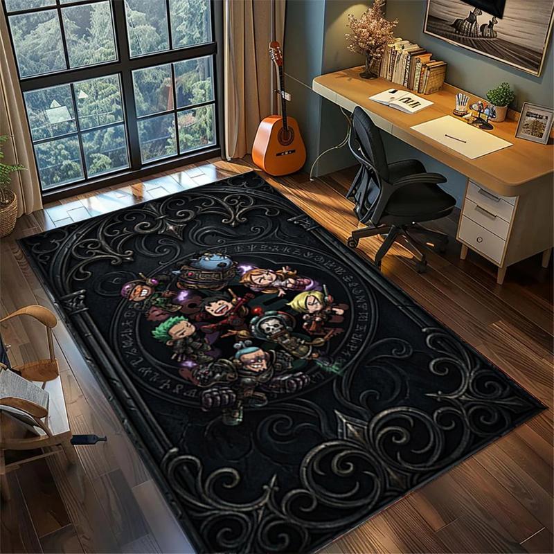 Bedroom Area Rug "ONE PIECE" Non Slip Washable Large Carpet Gamer Room Floor Mat Decor kwq42