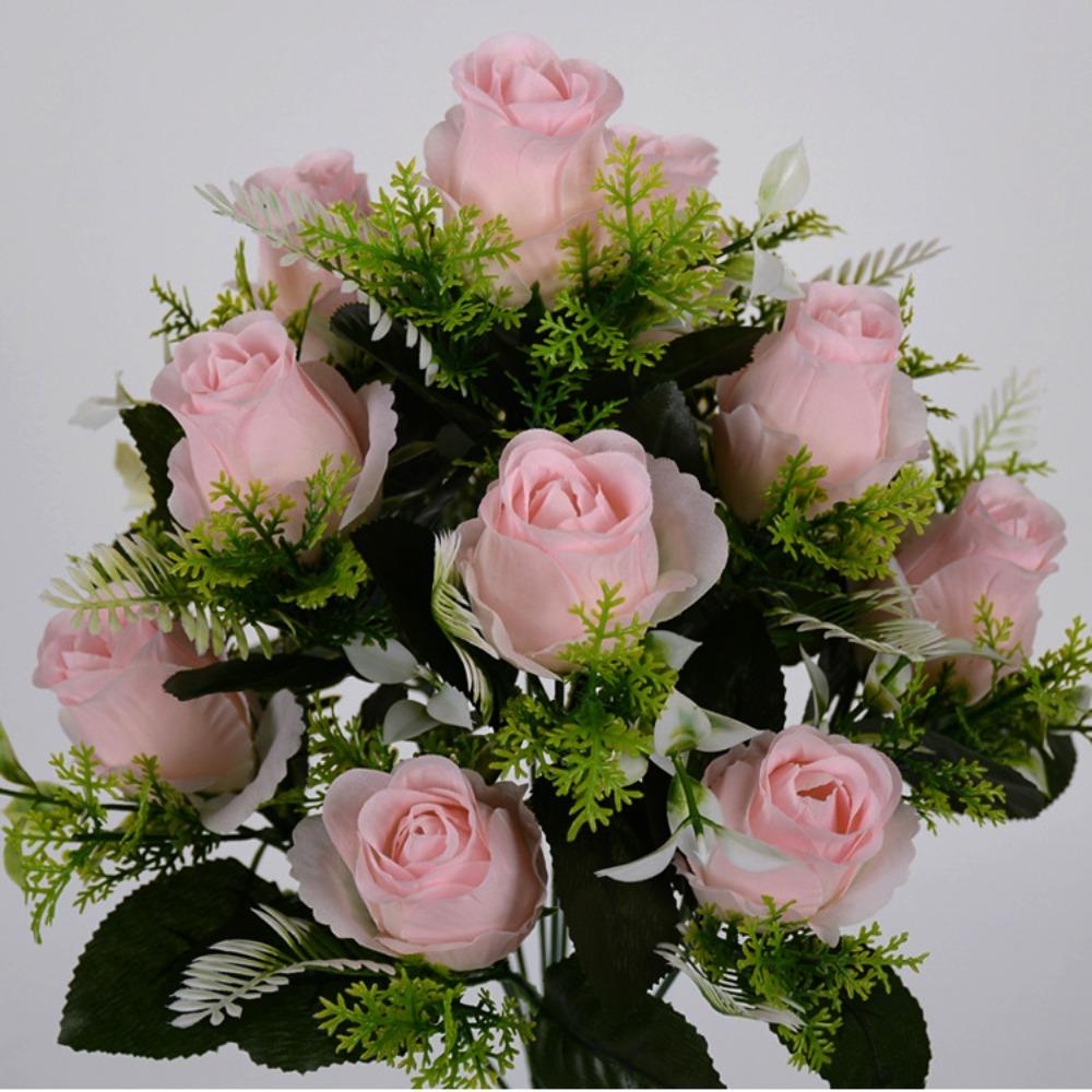 12 Heads Real Happy Flower Mini 9 Colors Natural Simulated Rose Photography Photo Gift Valentine's Day Flowers Home Decorative