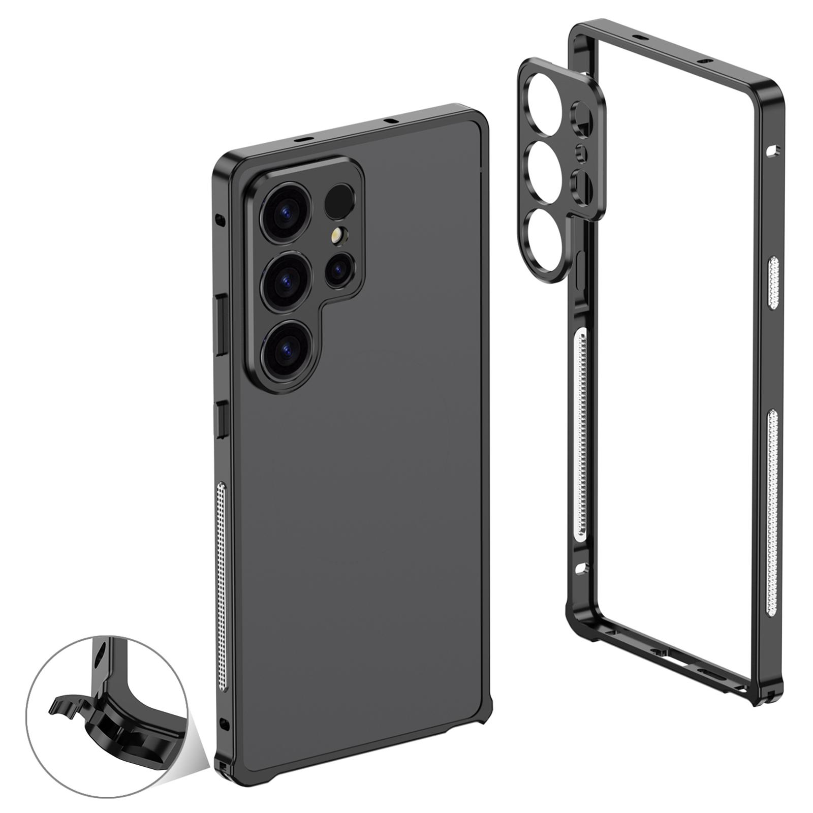 

Для Samsung Galaxy S24 Ultra Бампери Металева Рамка Чохол з Відведенням Тепла із Захистом Об єктива Камери Black