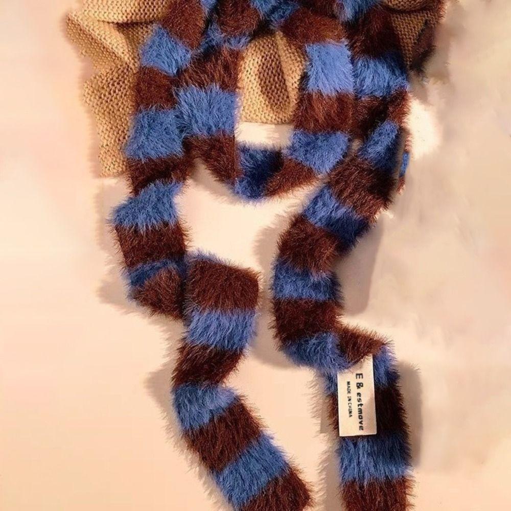 Knitted Women Long Scarves Warm Neck Neck Scarves Y2K Girl Stripe Scarf  Autumn Winter