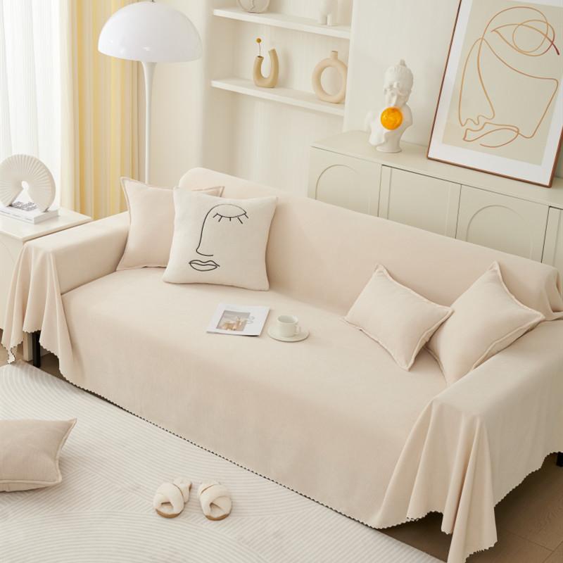 Chenille Sofahoes Handdoek Effen Kleur Sofahoes Vier Seizoenen Universeel Stofdicht Geïntegreerd Sofakussen Dubbelzijdig Beschikbaar