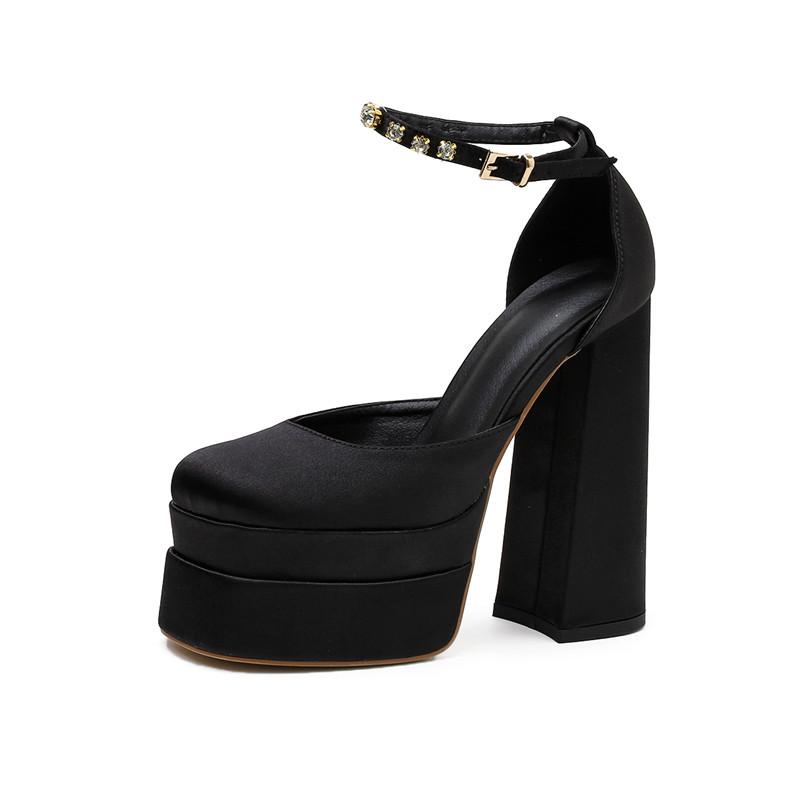 Nowe damskie sandały Letnie buty Seksowne Grube Wysokie obcasy Platforma Kliny Impreza Ślub Grube buty Damskie Sandały Gladiator